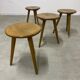 Set table and 4 wooden stools bistrot design of the 50