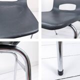 Chaise vintage Mid-Century coque plastique et piètement tubulaire