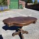 Antique round table in solid oak
