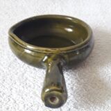 Coquelon in glazed olive green, diameter 13 cm