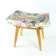 Tabouret mid century en chêne et lin, Ton Tchécoslovaquie années 1960