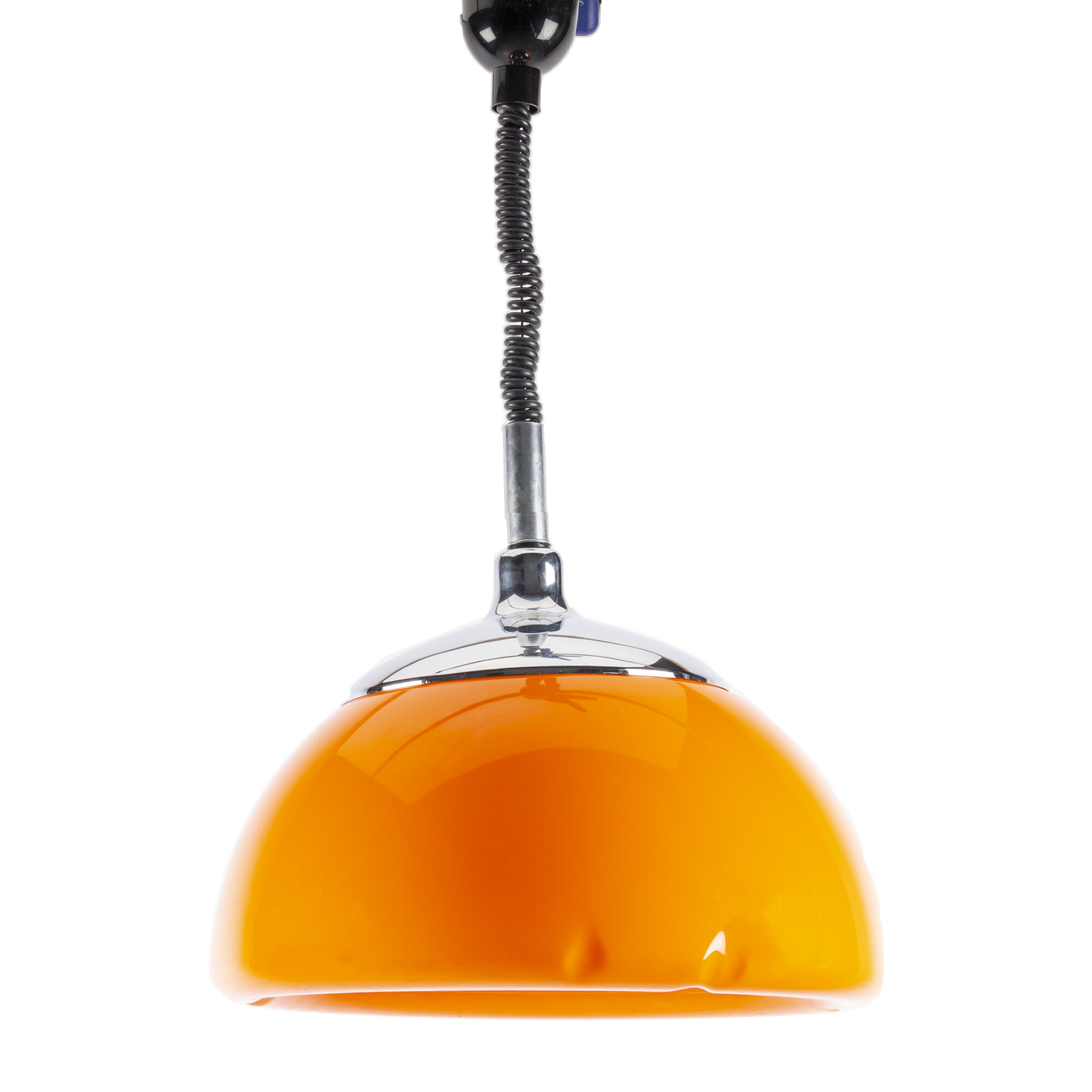Orange and chrome space age pendant lamp