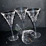 Set of 4 old white wine glasses - roemer flared crystal 18.5cm