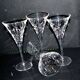 Lot de 4 verres à vin blanc anciens - roemer évasé en cristal 18.5cm