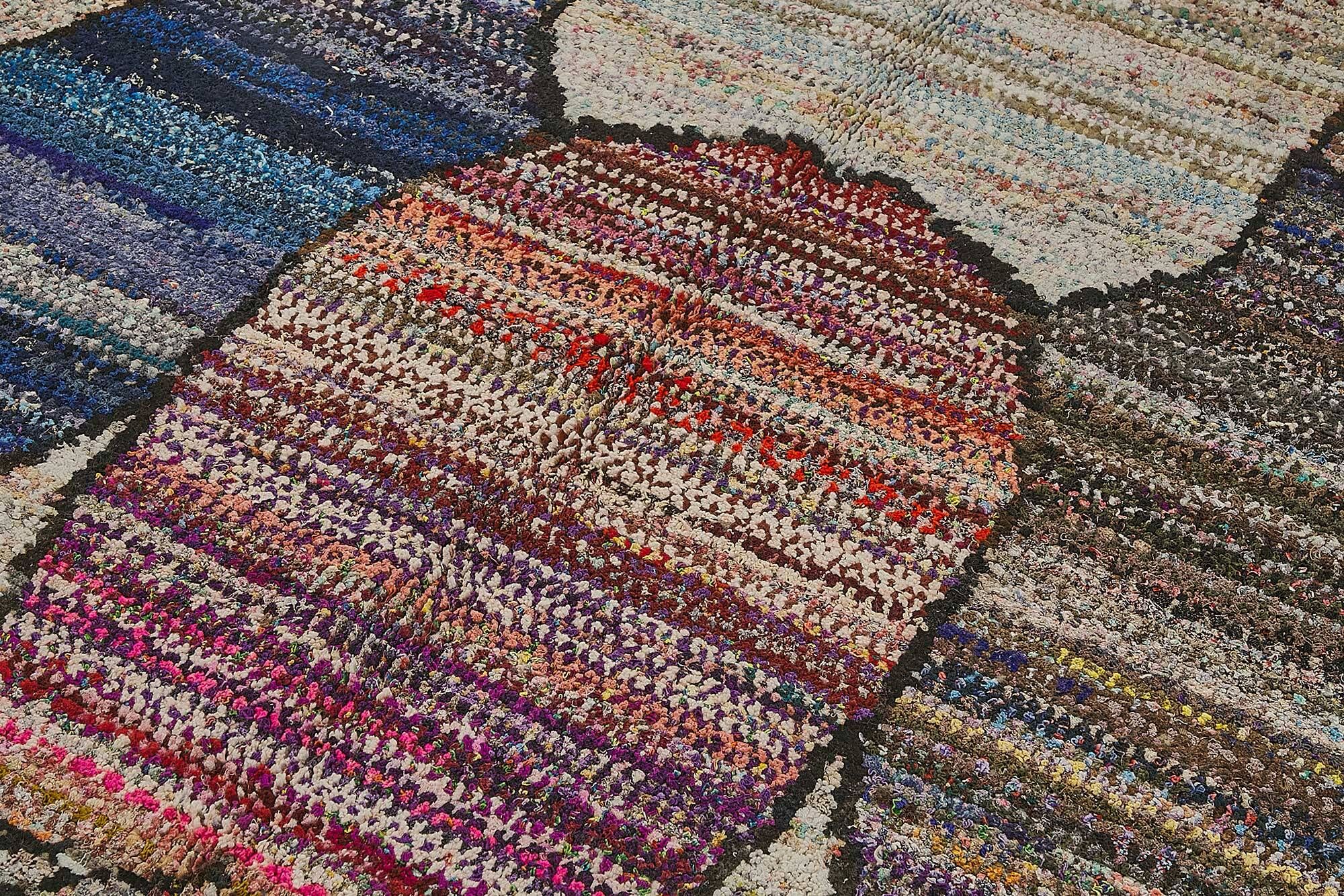 Handwoven Turkish Recycled Boho Rug 187 cm x 260 cm