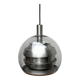 Suspended globe lamp in aluminium and glass in German Space style from the 1960s mid-century by Doria.