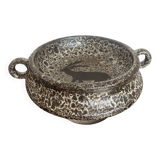 Footed bowl fat lava rock decor 1970