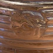 Vacuum pocket container art deco modernist glass, crystal stamp to decipher