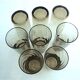 Set of 8 vintage shaded brown glasses