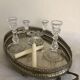 Oval metal service tray