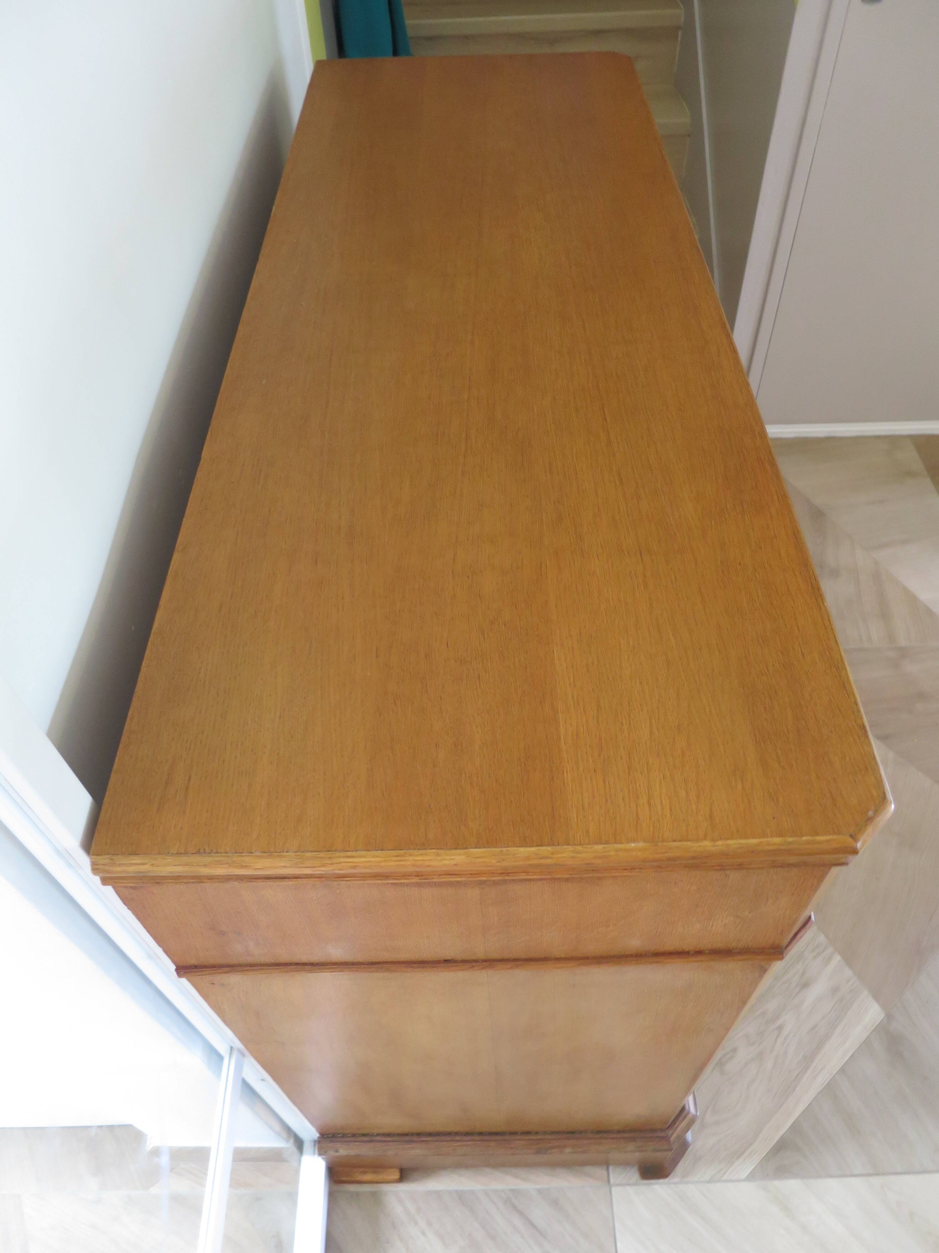 Old - Beautiful solid oak sideboard - 2 doors - 2 drawers in golden oak color