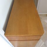 Old - Beautiful solid oak sideboard - 2 doors - 2 drawers in golden oak color