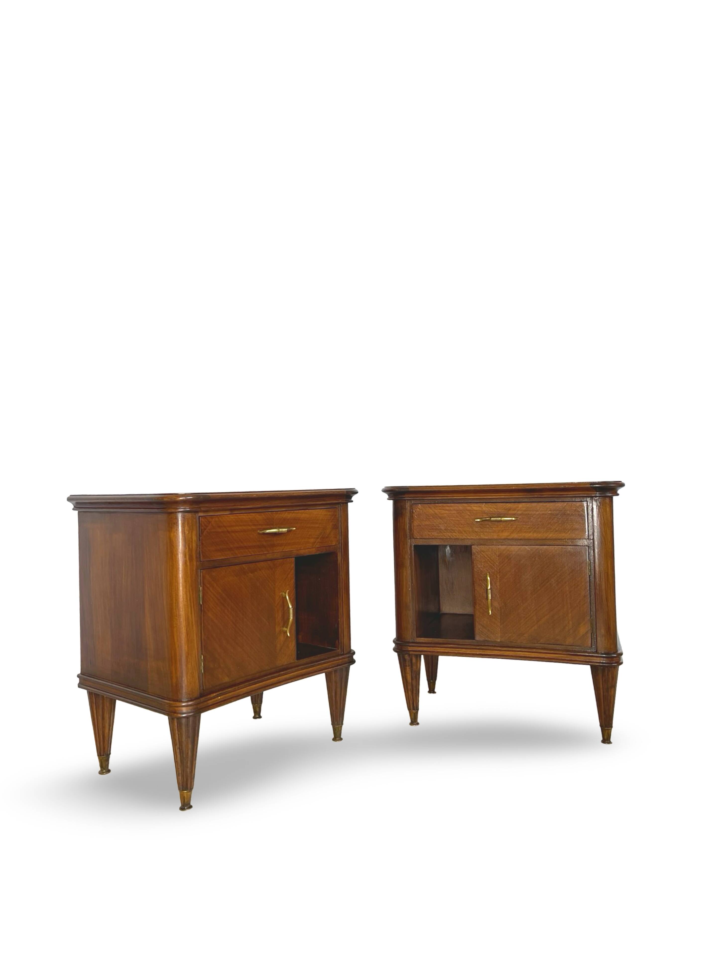 Pair of Italian bedside tables from the mid-20th century.