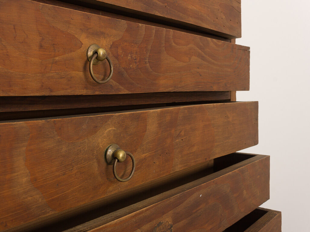 Solid wood column equipped with 20 drawers
