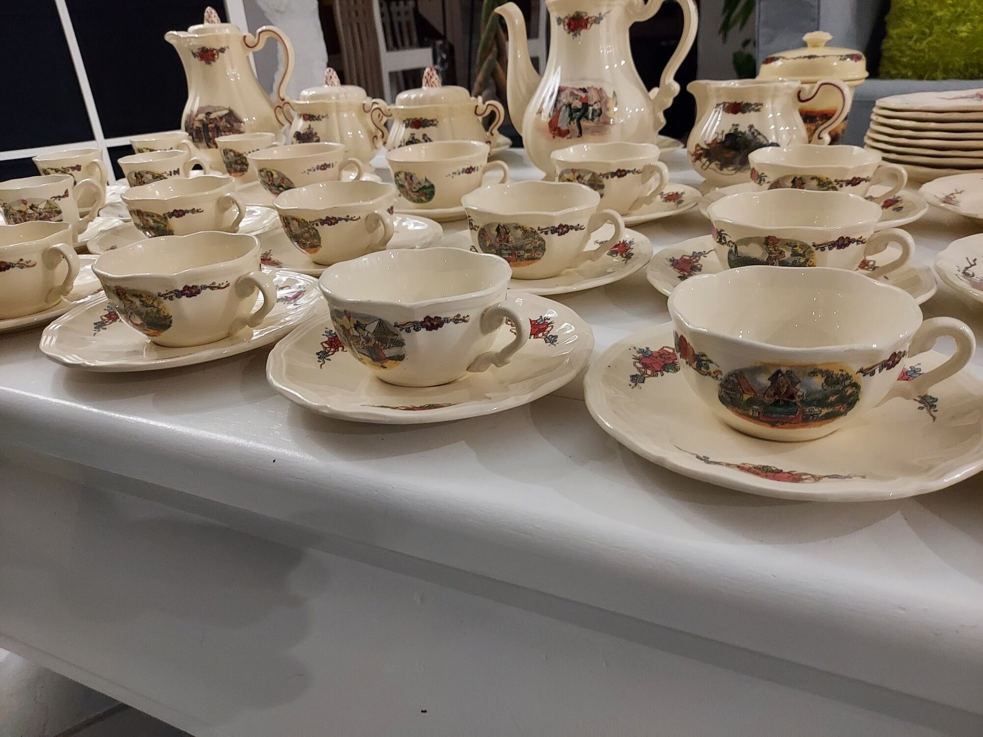 Table service 102 pieces Sarreguemines Obernai 1950s