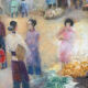 Scène de rue chinoise, huile sur toile signée