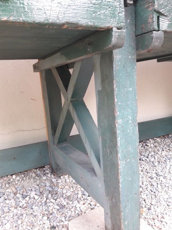 Établi industriel d'atelier 4m ancien
