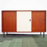 Buffet danois en teck vintage Commode portes coulissantes tiroirs