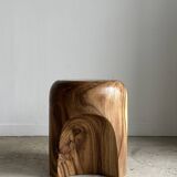 End of sofa, stool or monoxyl side table in solid suar