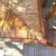 Rustic straw seat wooden chair / 1 set of 6 chairs