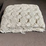 Old ecru white bedspread