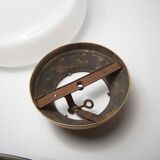 Globe opaline and brass plafon d30cm