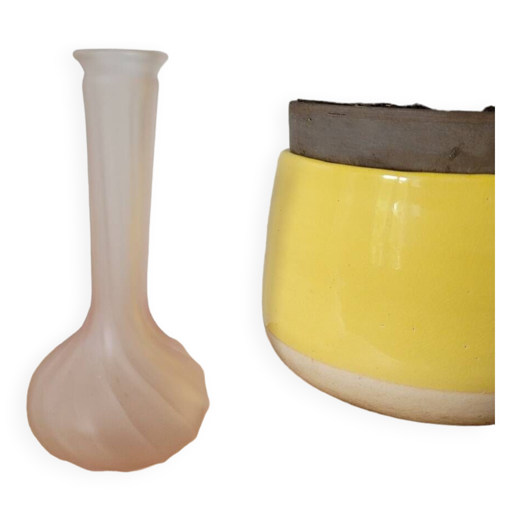 Small pink glass vase