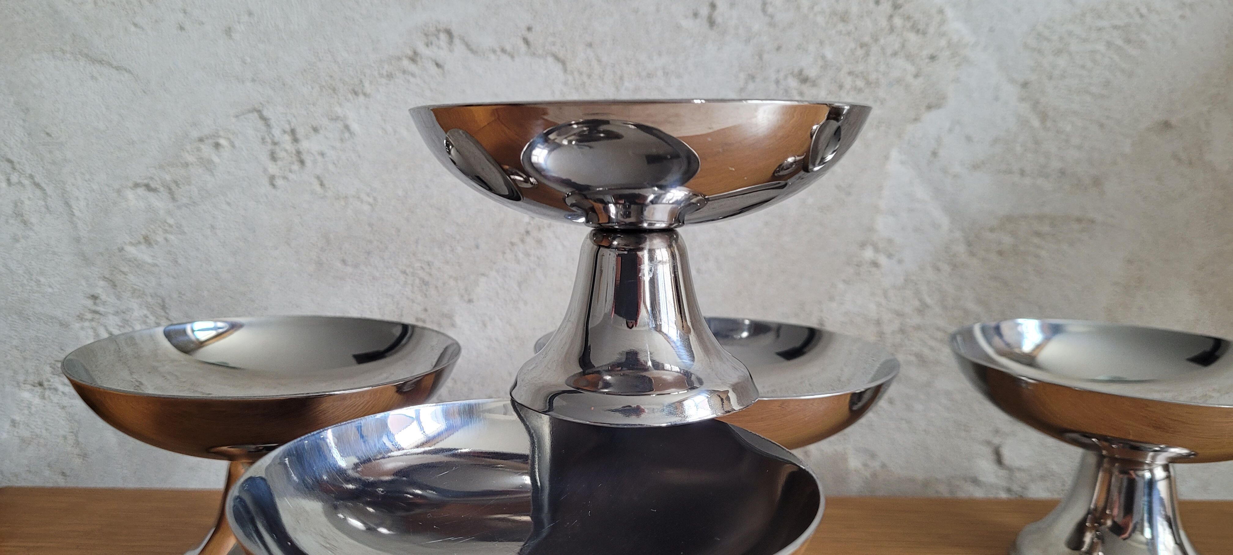 Lot de 6 coupes à glace en inox Guy Degrenne