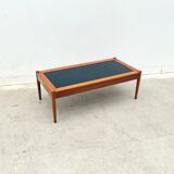 Scandinavian coffee table in teak and black formica, 1960.
