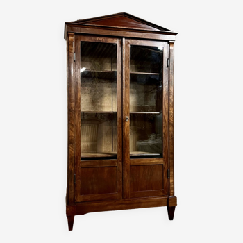 19th century Directoire style flamed mahogany display case