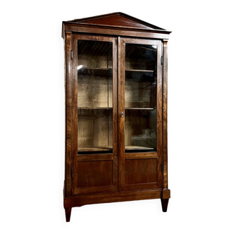19th century Directoire style flamed mahogany display case