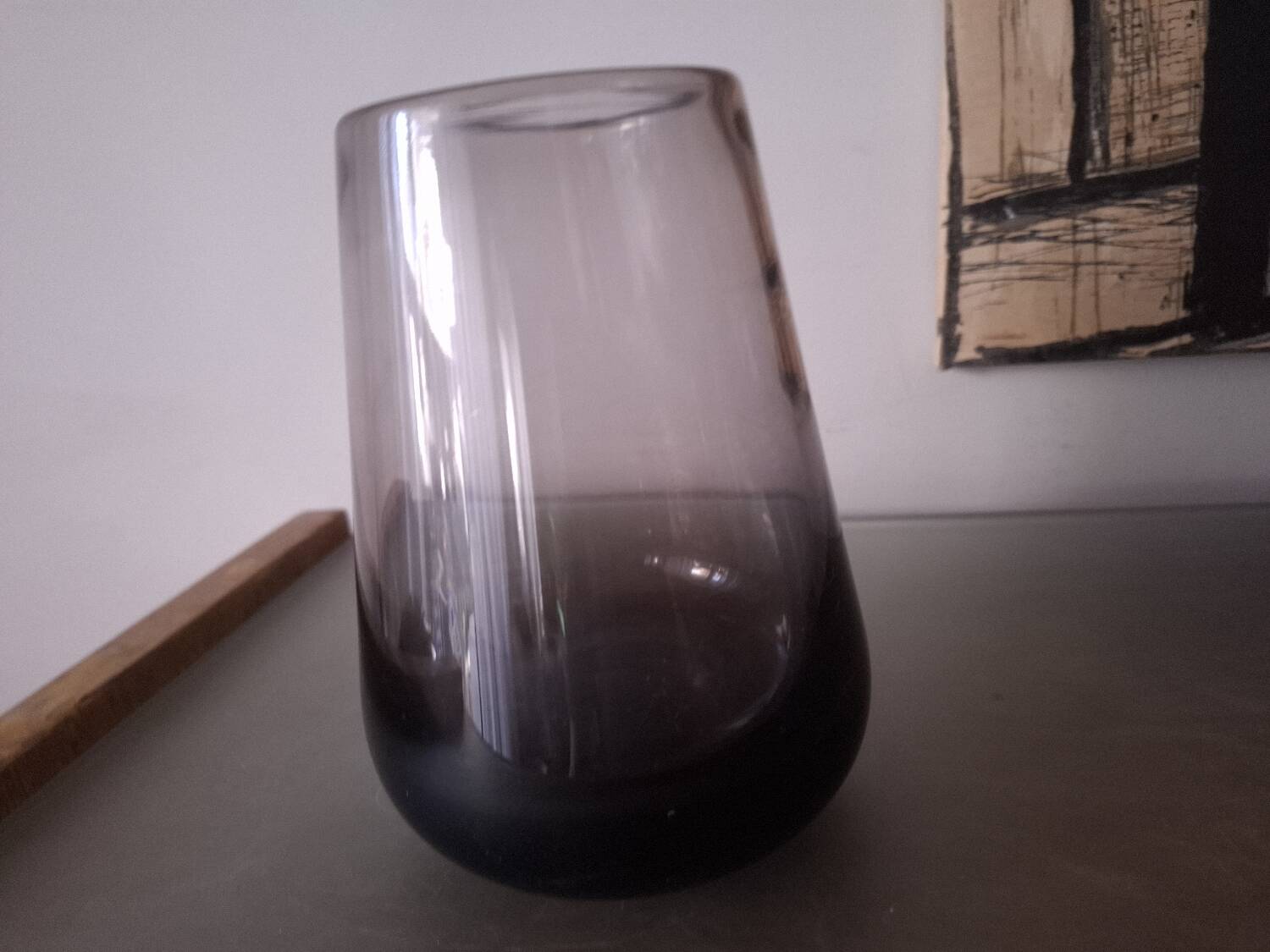 Blown glass vase by master glassmaker Claude Morin, 1978