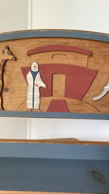 Vintage solid wood noah's ark shelf