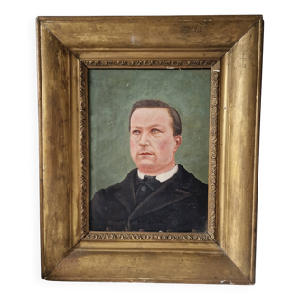 Portrait d'homme ancien cadre doré