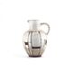 White vintage vase or pitcher with brown lines