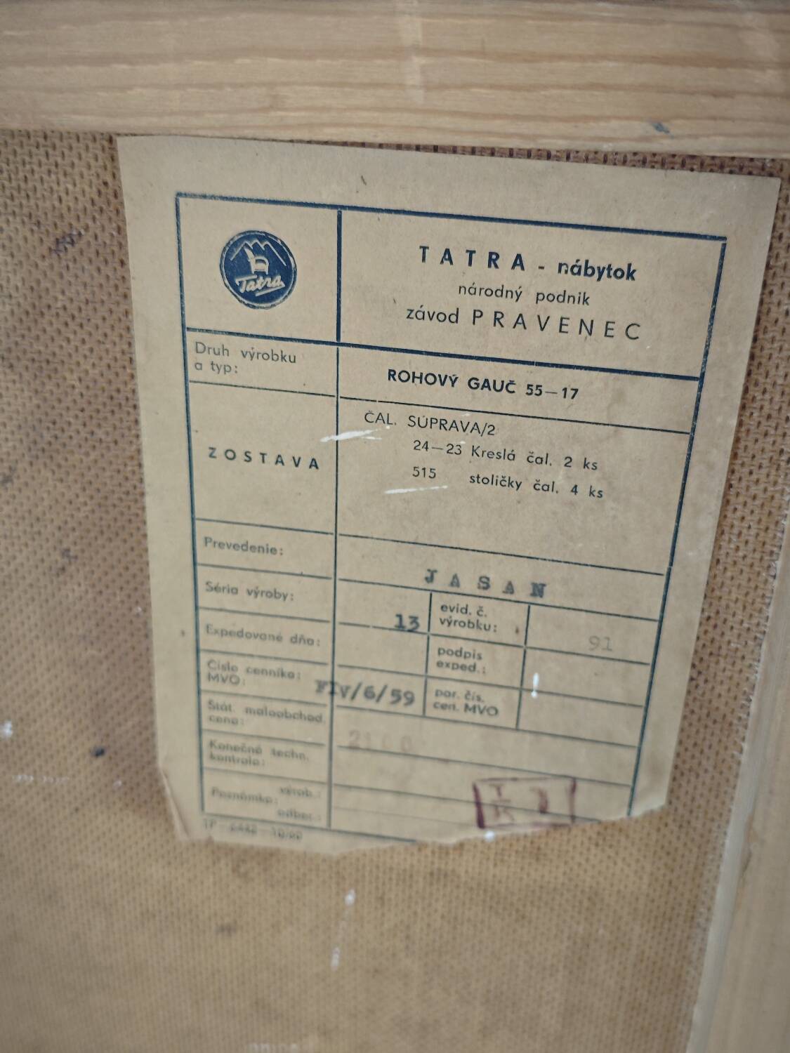 Daybed 55-17 bench by Frantisek Jirak for Tatra Pravenec 1960