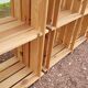 Pair of vintage pine "staircase" bookcase shelves - 1970s