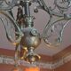 Lustre Art Nouveau Noverdy – Bronze et Tulipes en Verre –