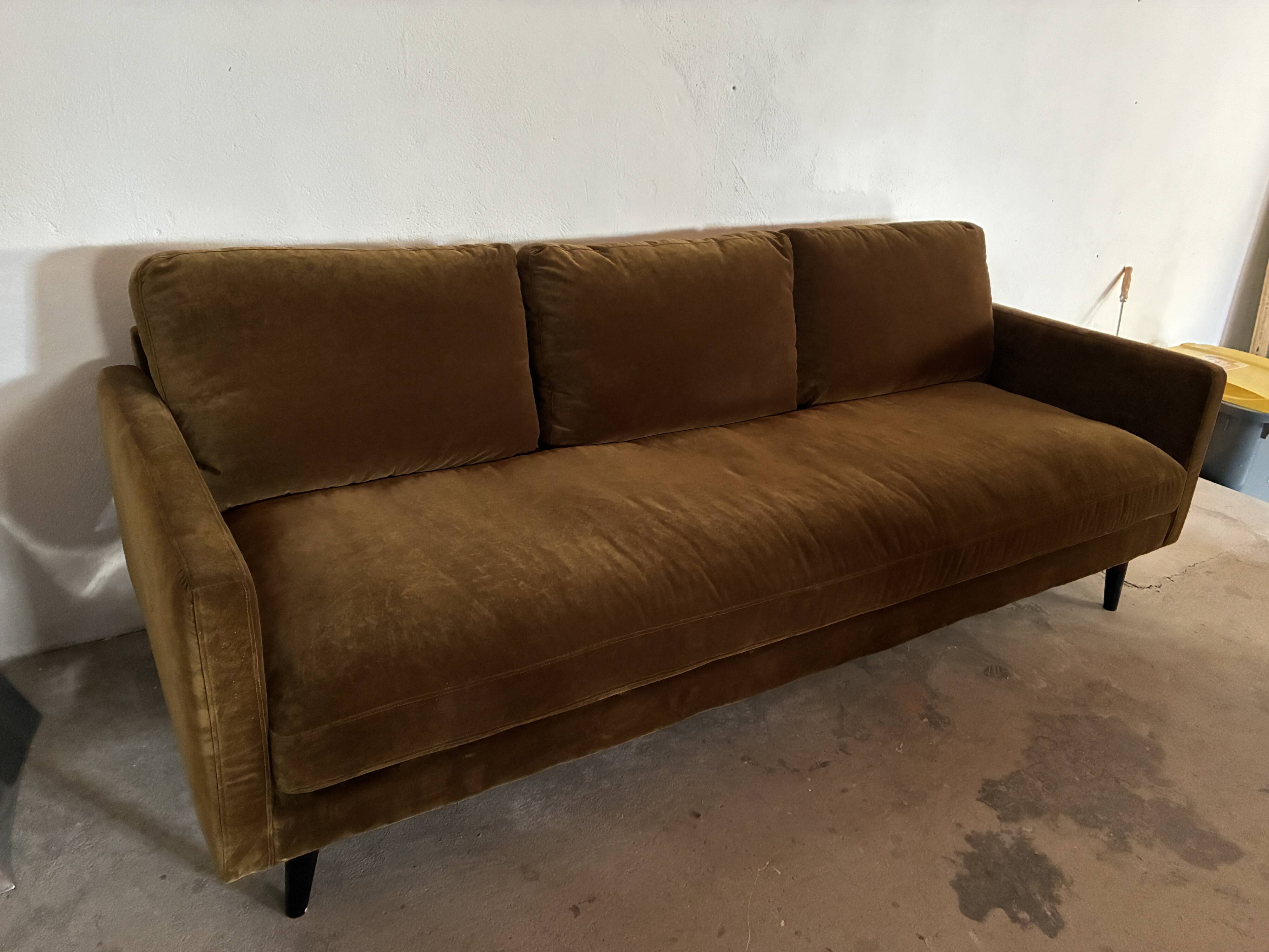Large velvet sofa Kant 3/4 seats
