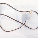 Vintage articulated desk lamp in brown metal and chrome years 60/70