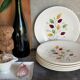 Seven vintage plates in fine earthenware from Gien service Gentilly