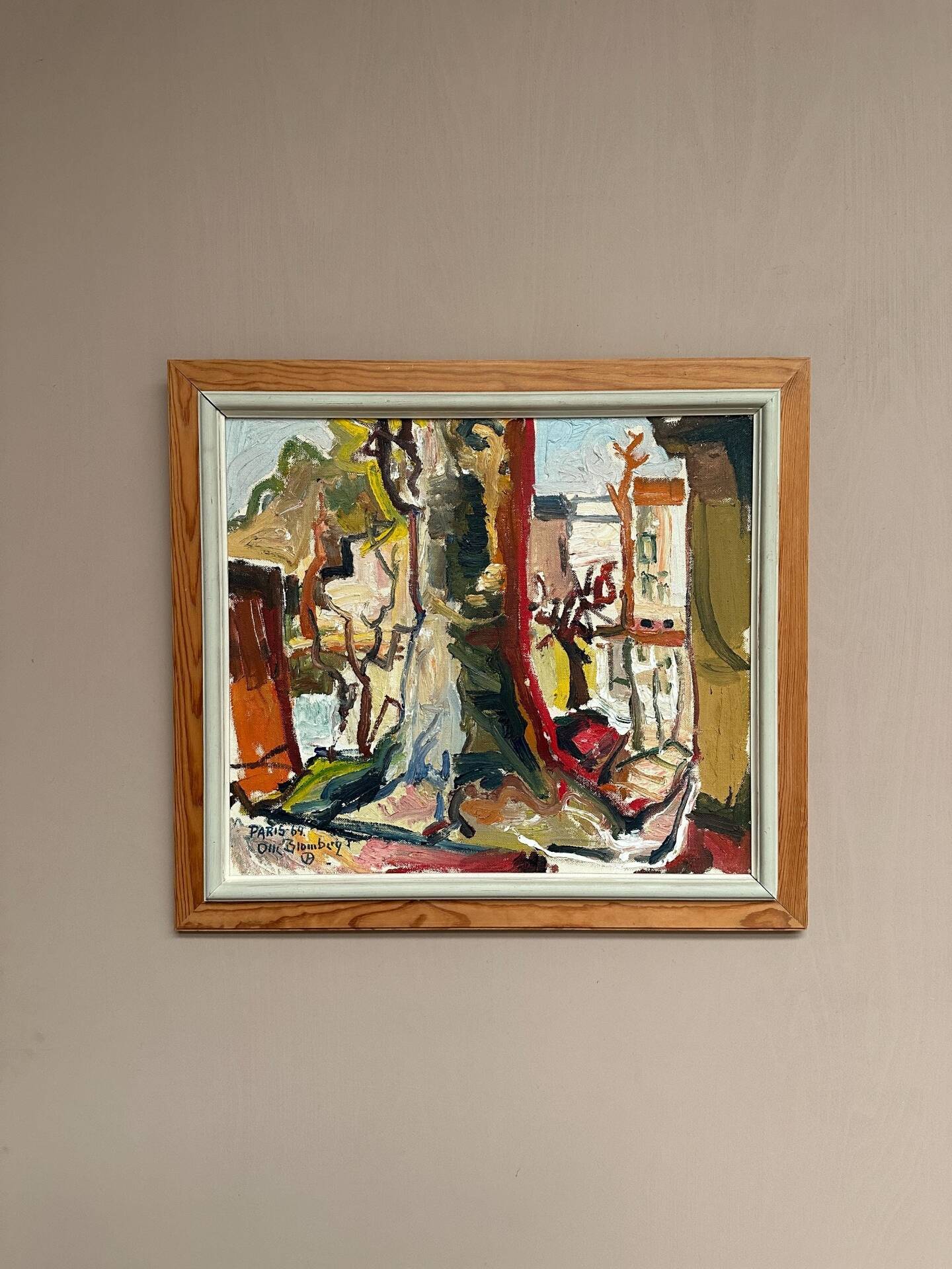 Original Swedish Oil On Panel – Paris (1964) – Olle Blomberg