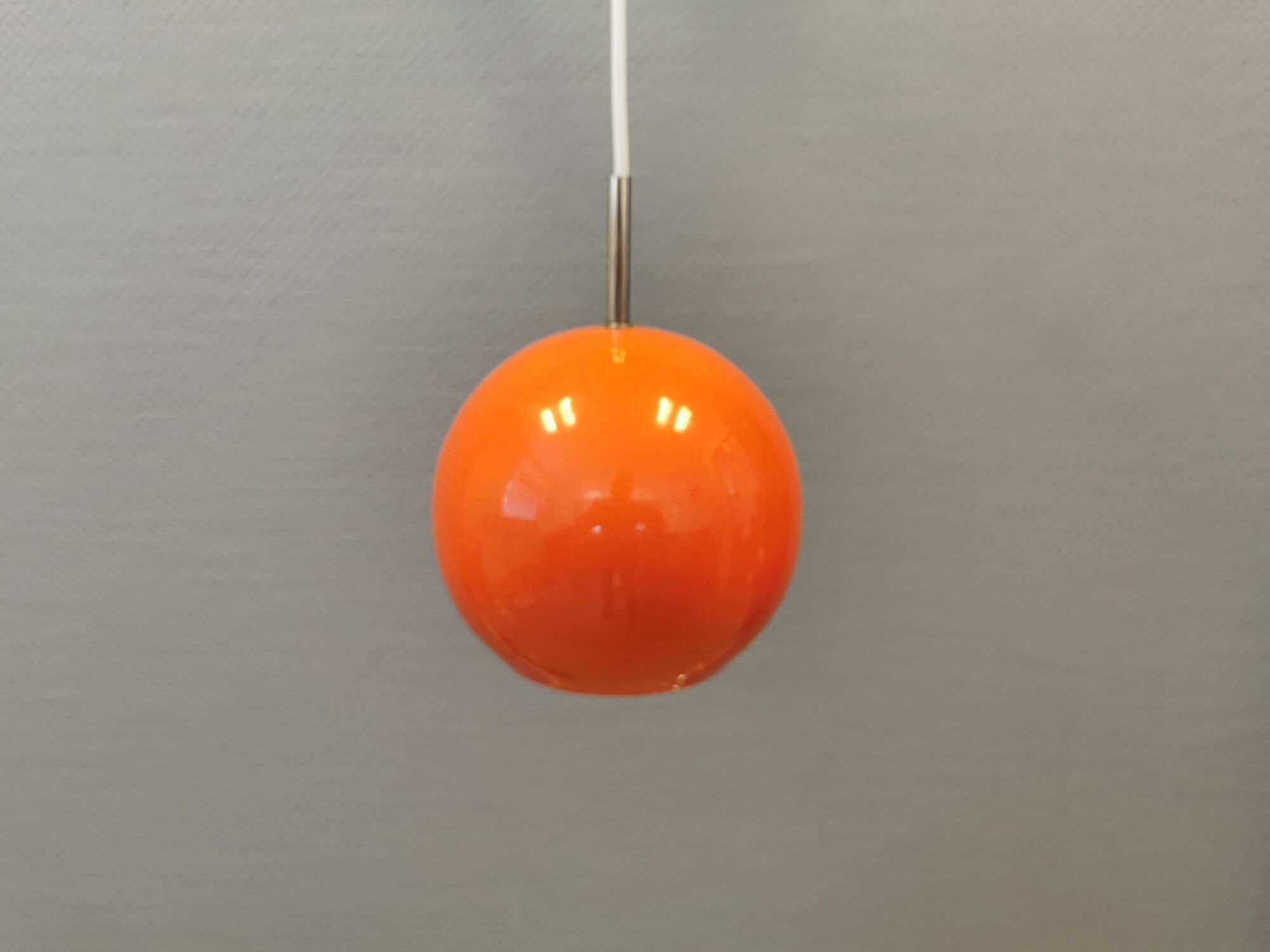 Orange ball lamp, Danish design and estimated from the 80