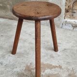 Vintage stool side table oak wood
