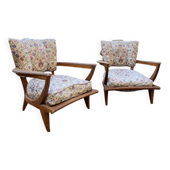 Designer armchair pair Etienne Henri Martin SK250