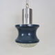 Vintage blue and gray pendant lamp in metal and plastic year 70