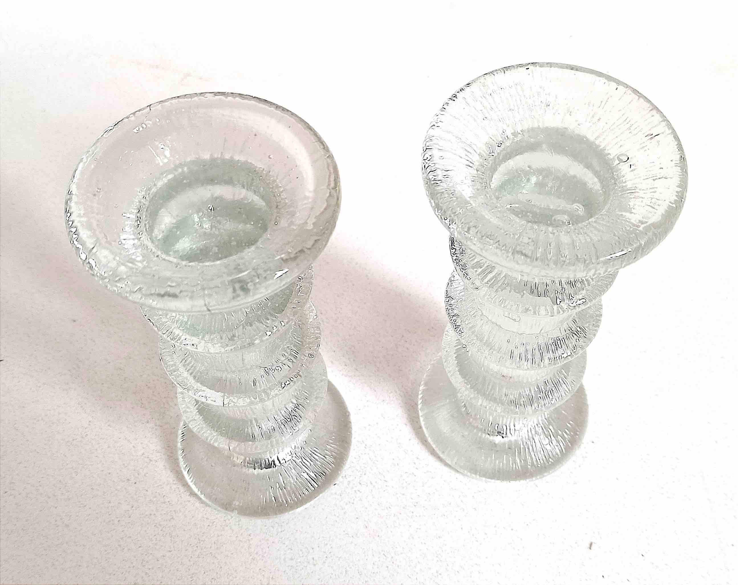 Pair of candlesticks Timo Sarpaneva for Littala 60s Height 14.5 cm