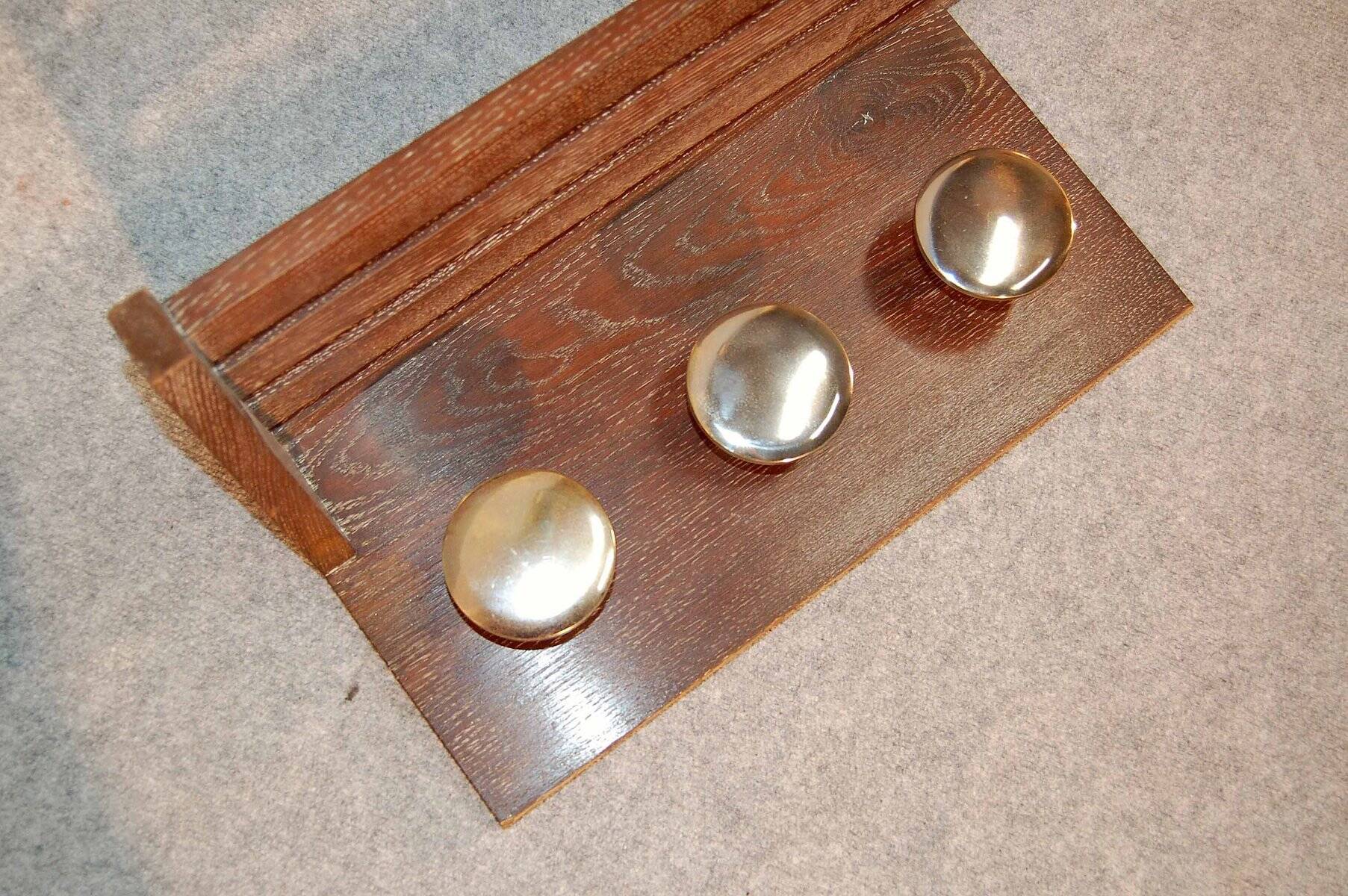 Modernist Art Deco coat racks in limed brown oak