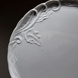 Vintage/antique large pie dish fine white Limoges porcelain.