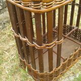 Rattan bottle bar with handle